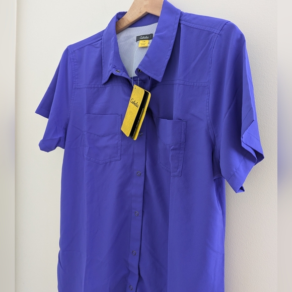 CABELA'S Triune Outdoor Shirt Women's L Active Performance Vented UPF Purple - Picture 3 of 14